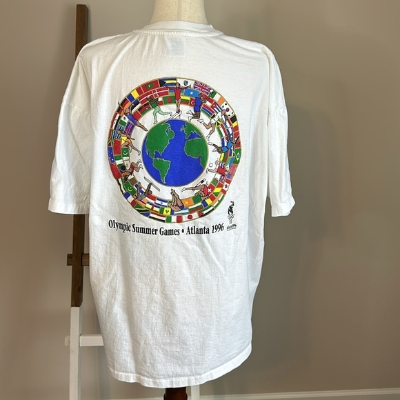 Vintage Atlanta 1996 Olympic Games T-Shirt Size XXL Printed on Hanes Heavyweight - Picture 8 of 17